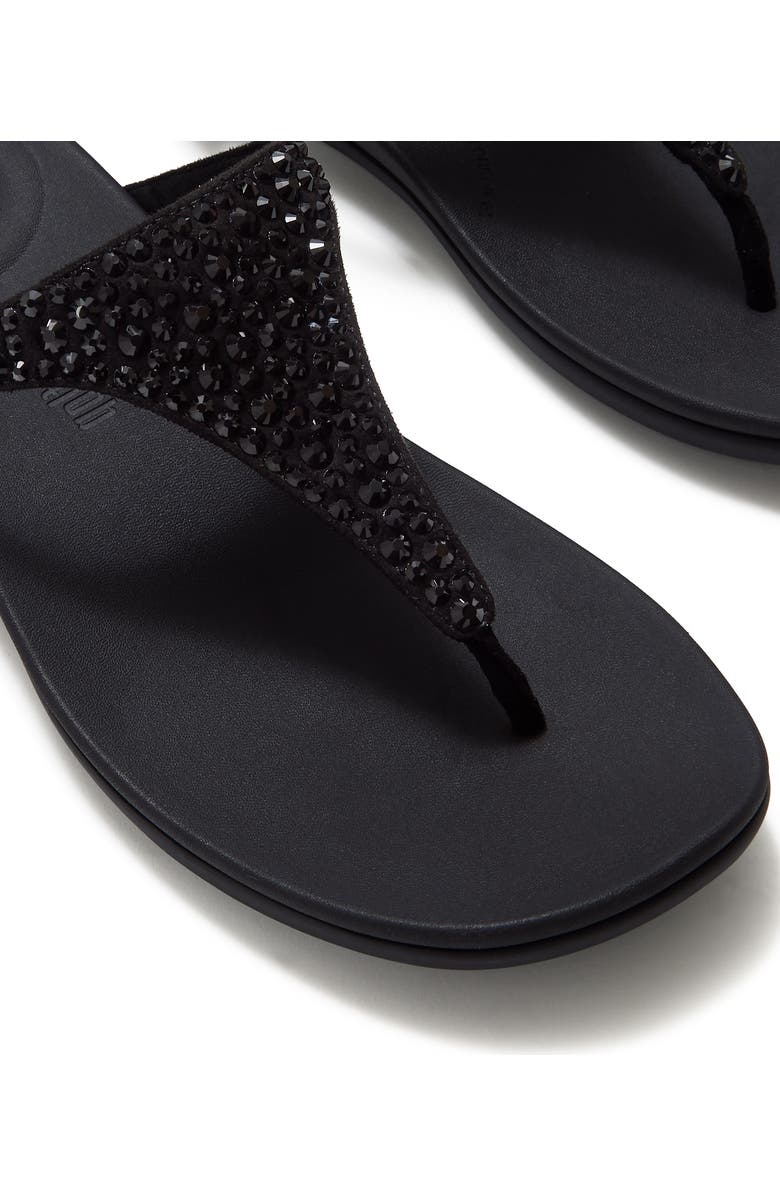 FitFlop Solay Mixed-Crystal Toe-Post Sandals, Alternate, color, Black