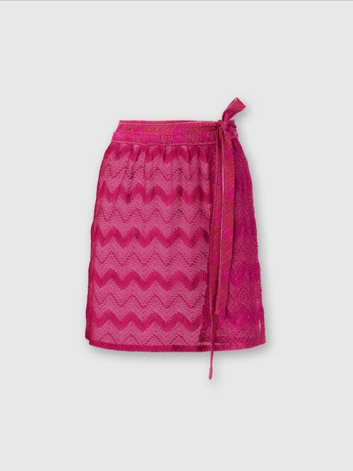 Missoni Wickel-minirock Aus Zick-zack-lamé-viskose In Purple