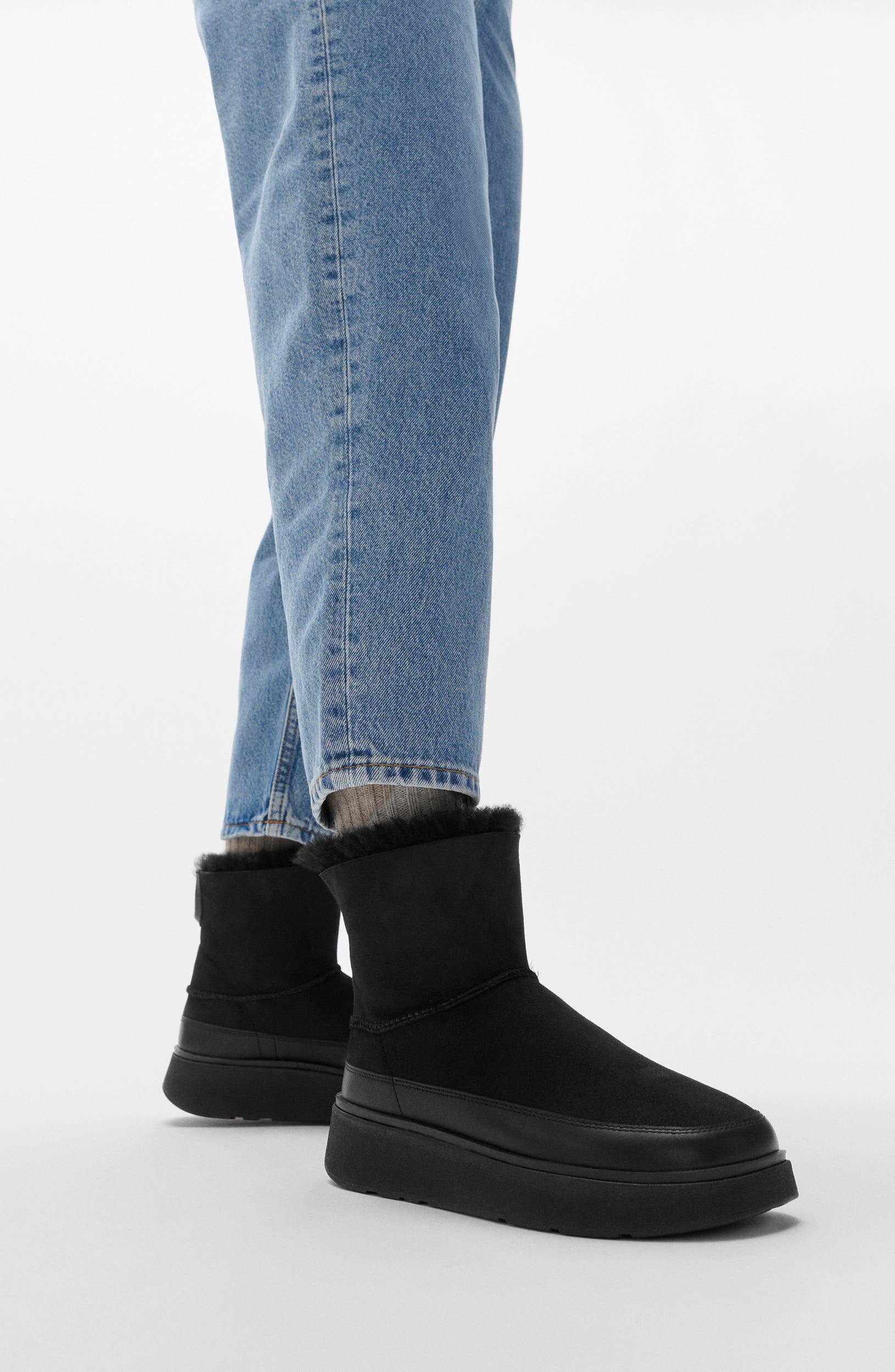 Gen-FF Genuine Shearling Boot, Alternate, color, ALL BLACK
