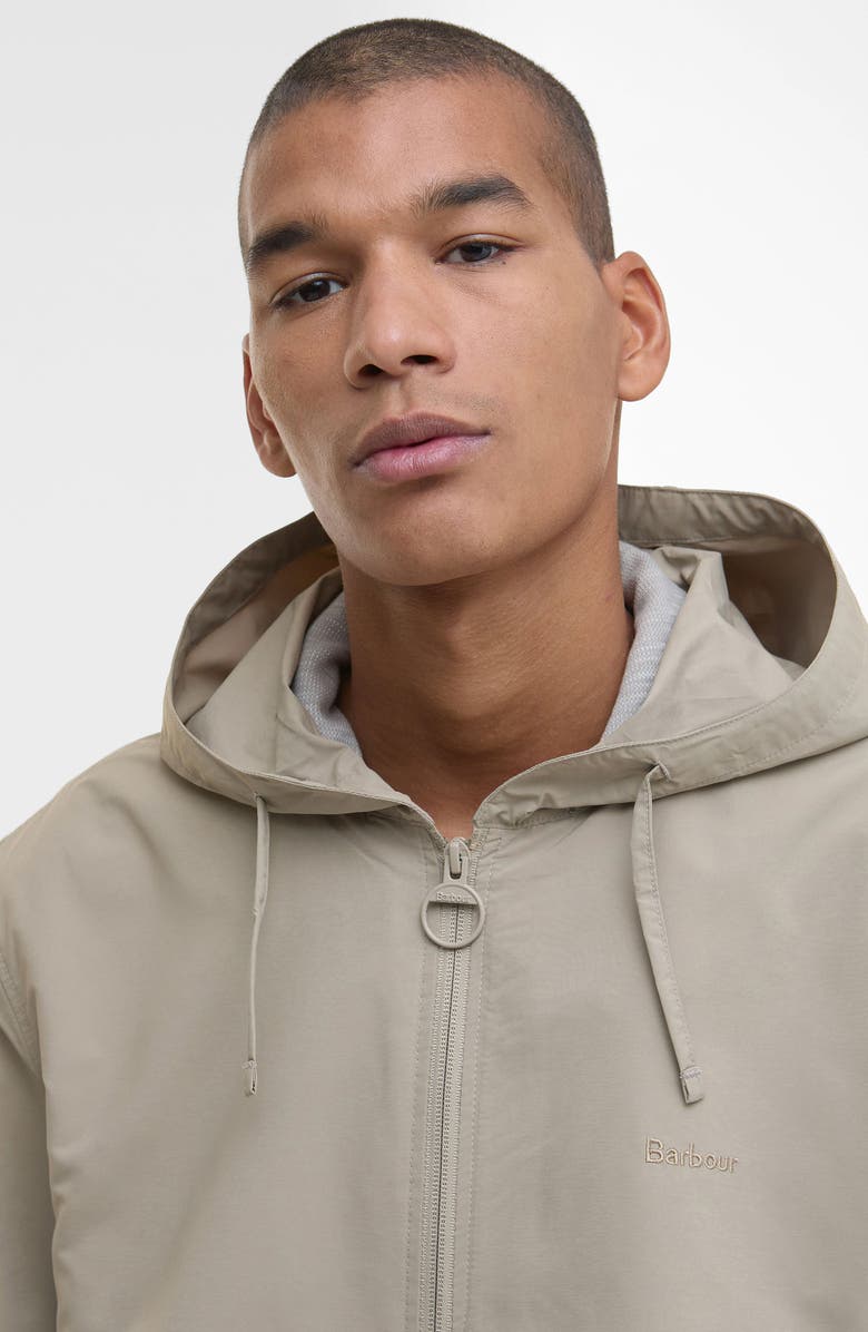 Barbour Newhill Showerproof Hooded Jacket, Alternate, color, Concrete