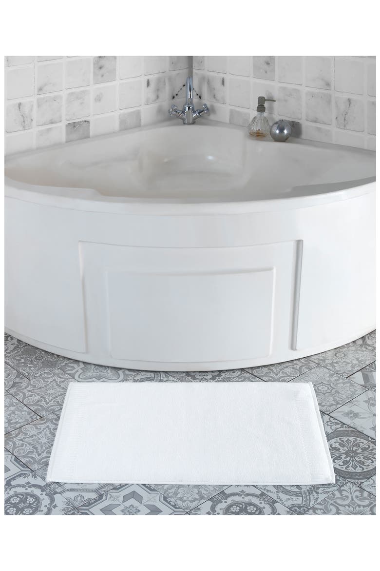 Border Bath Mat, Alternate, color, WHITE
