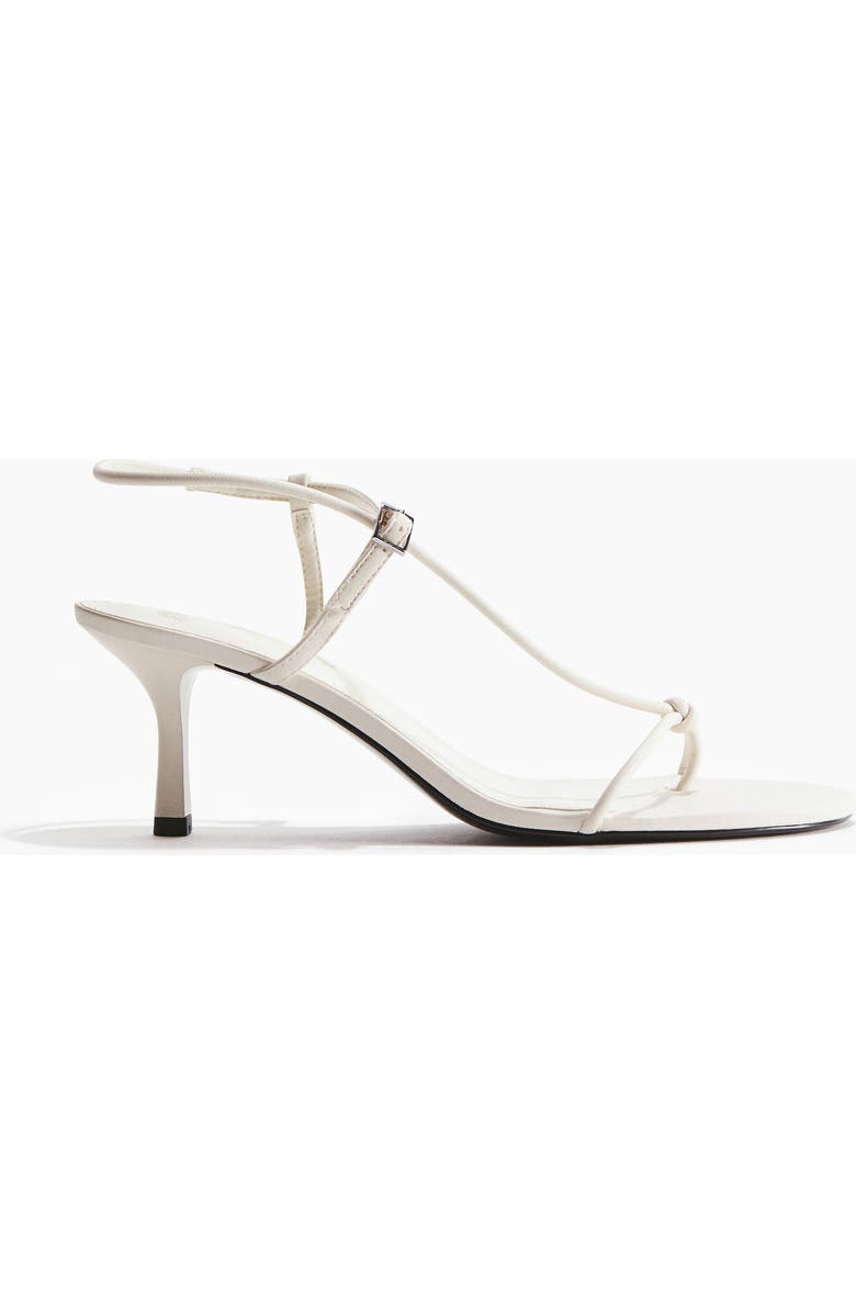 H&M Heeled Strappy Sandals, Main, color, White