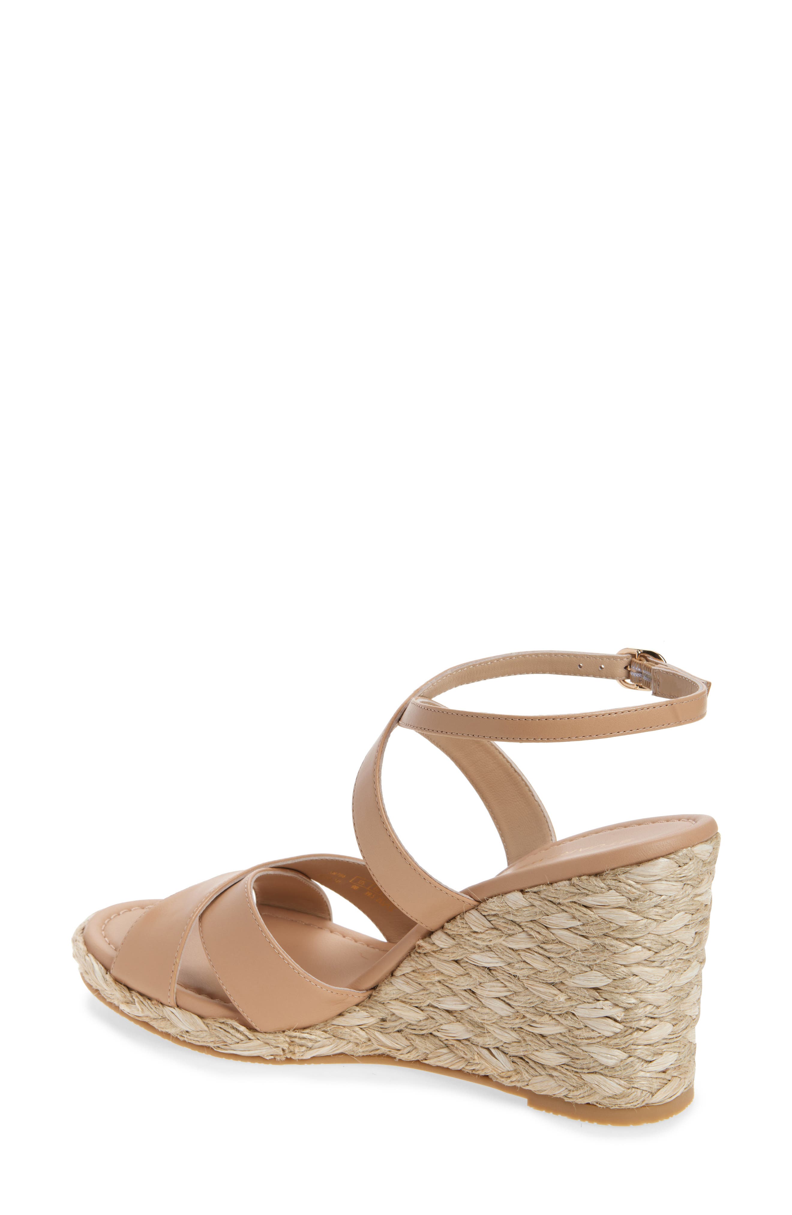 Alyssa Ankle Strap Wedge Sandal, Alternate, color, ADOBE SMOOTH CAFE