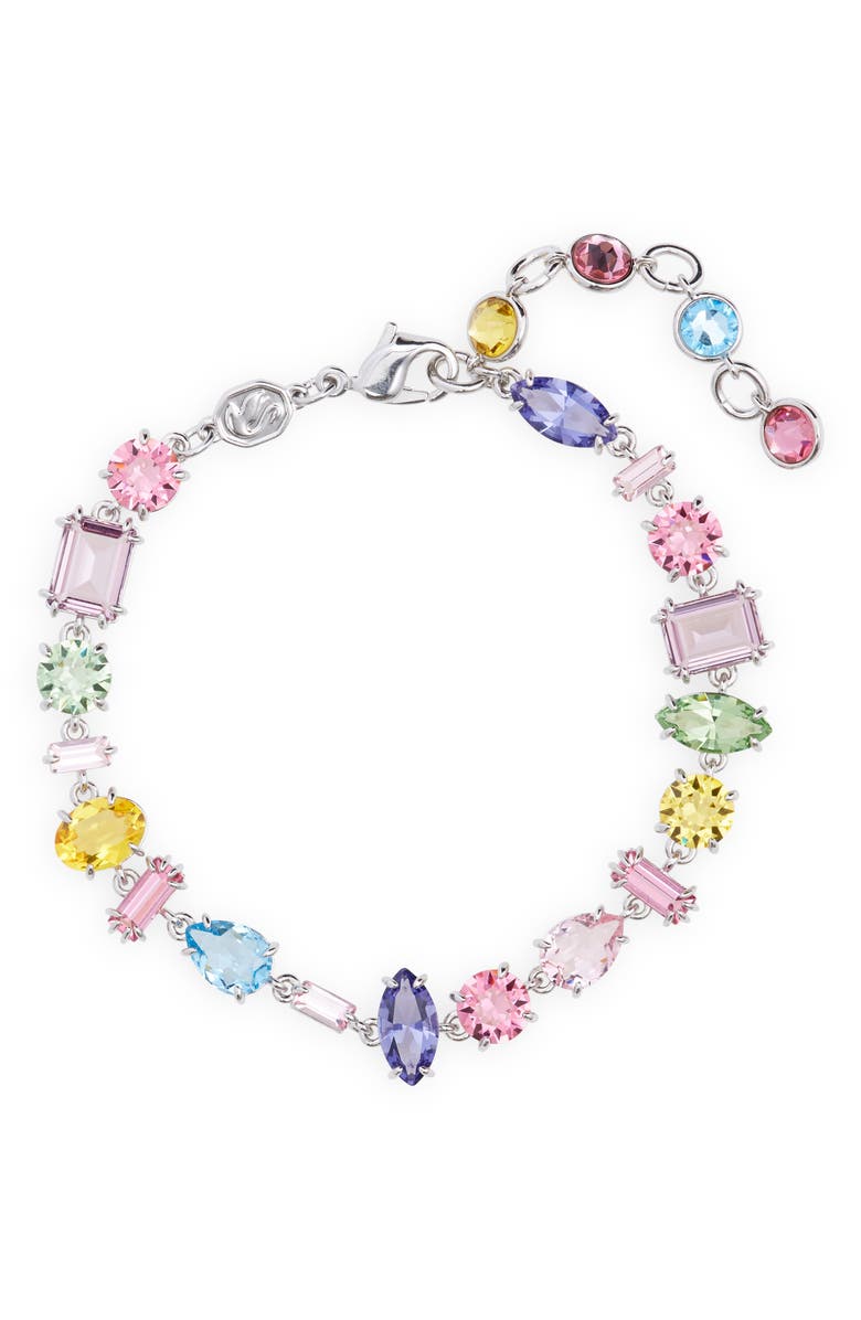 Swarovski Gema Crystal Bracelet, Main, color, Silver/ Multi