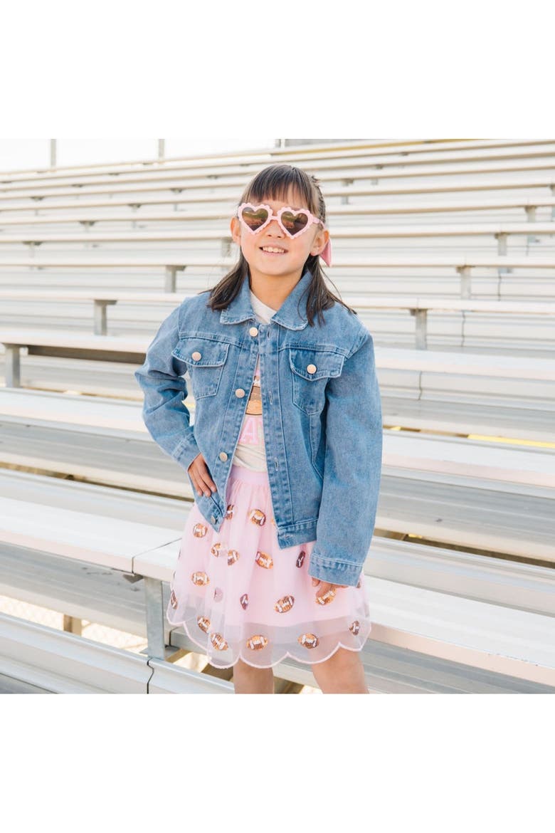 Mini Sequin Footballs Tutu Skirt, Alternate, color, Pink