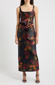 Julia Jordan Sleeveless Floral Print Gown