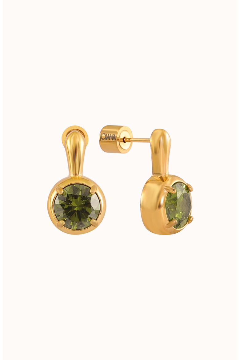 The Clement Earrings, Main, color, Peridot / Gold / 8mm