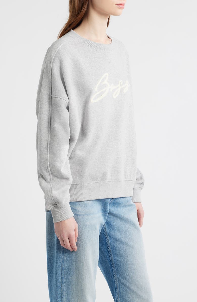BOSS Orange Cotton Sweatshirt, Alternate, color, Light/ Pastel Grey
