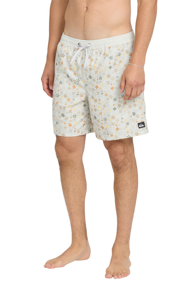 Quiksilver Everyday Ditsy Floral Volley Swim Trunks, Alternate, color, Moonstruck