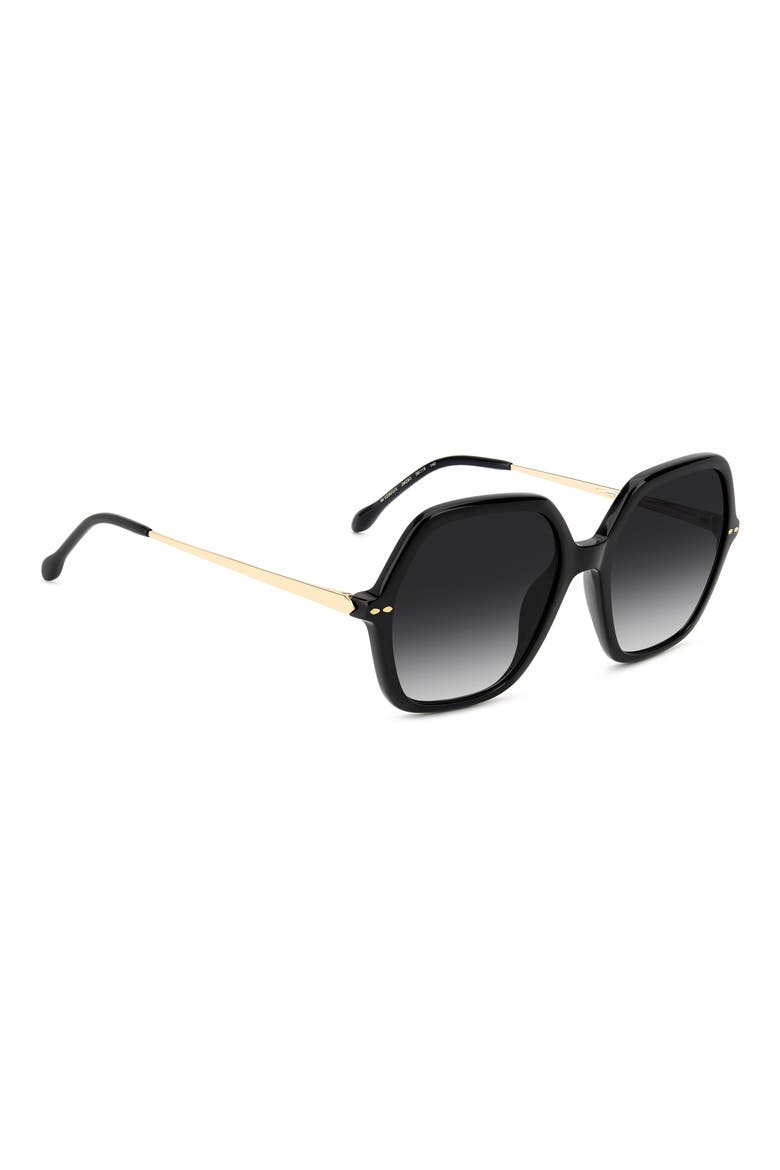 56mm Gradient Square Sunglasses, Alternate, color, BLACK GOLD/ DARK GREY SF