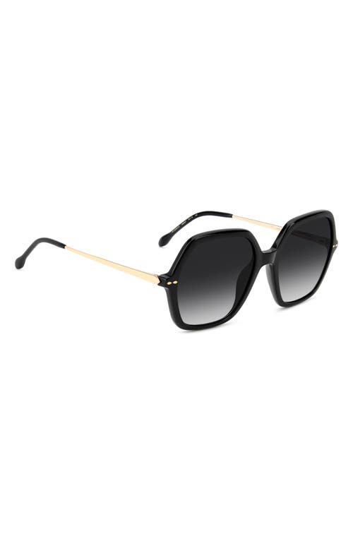 Isabel Marant 56mm Gradient Square Sunglasses In Black Gold/dark Grey Sf