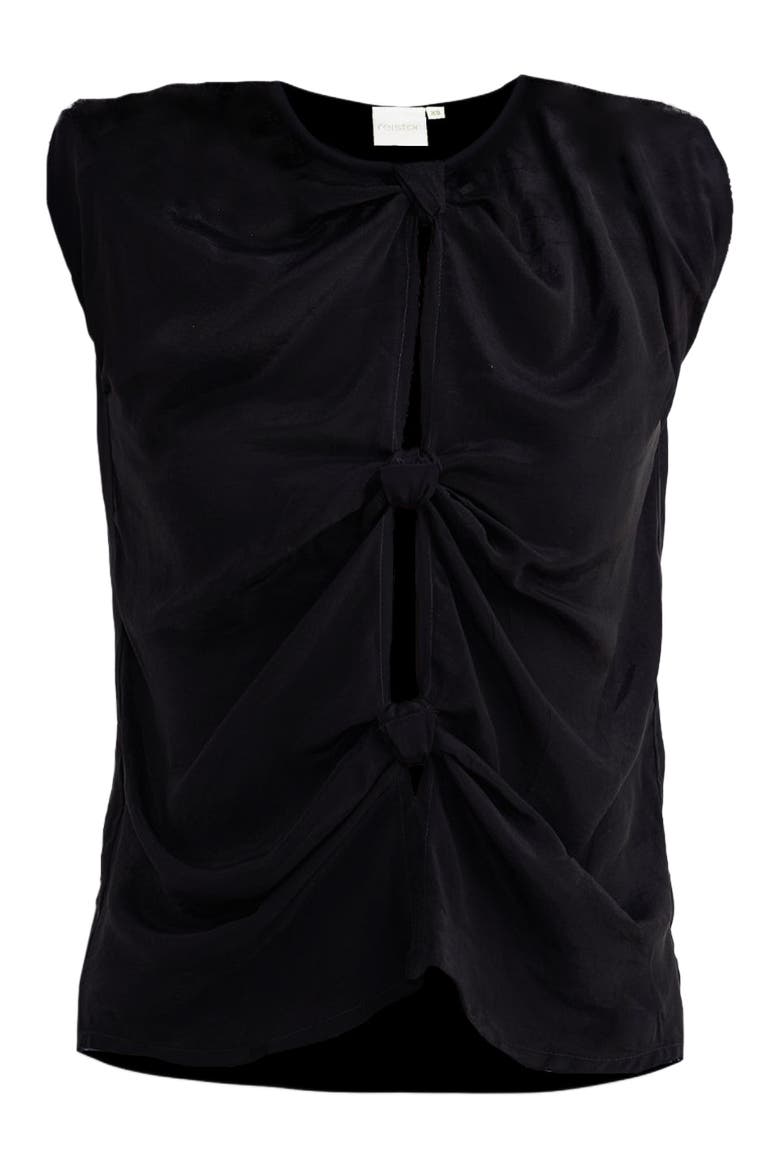The Knot-so-Basic Top in Black, Alternate, color, Black