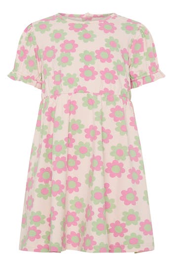 Dot Australia Kids' Blossom Puff Sleeve Dress In Cream Multi