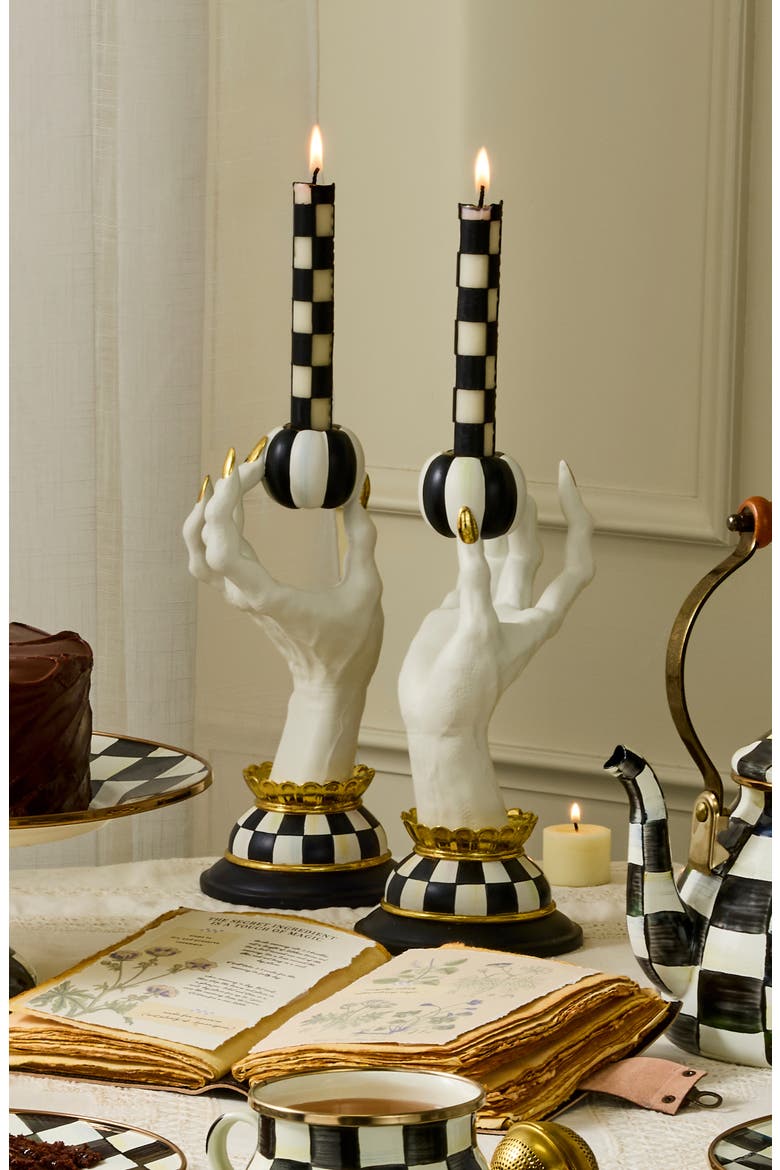 Haunted House Spooky Hand Candle Holder, Alternate, color, WHITE