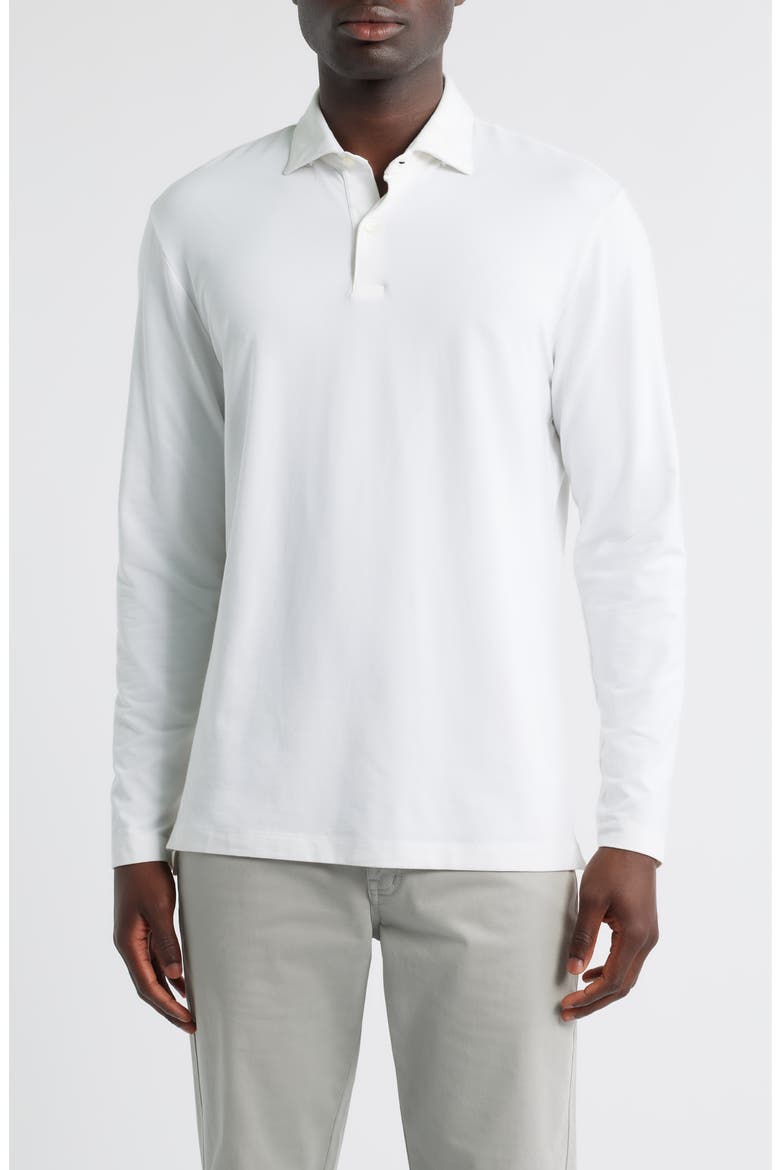 Idris Top Shelf Long Sleeve Polo, Main, color, WHITE