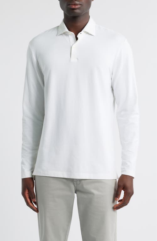 Johnnie-o Idris Top Shelf Long Sleeve Polo In White