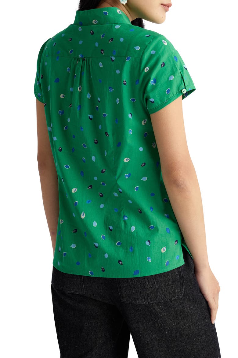 Rushmaker Petal Spot Organic Cotton Voile Button-Up Shirt, Alternate, color, PETAL SPOT BRIGHT GREEN