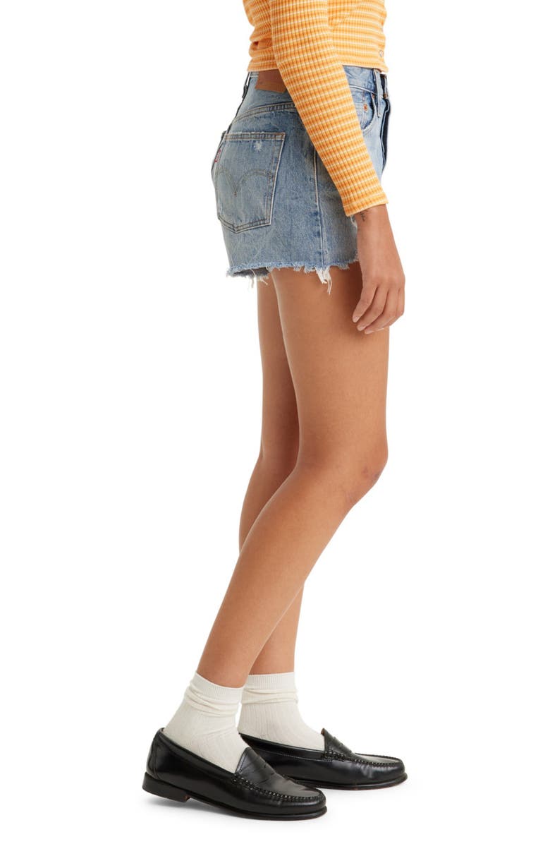 Levi's<sup>®</sup> 501<sup>®</sup> Original Ripped Cutoff Denim Shorts, Alternate, color, Camp Point