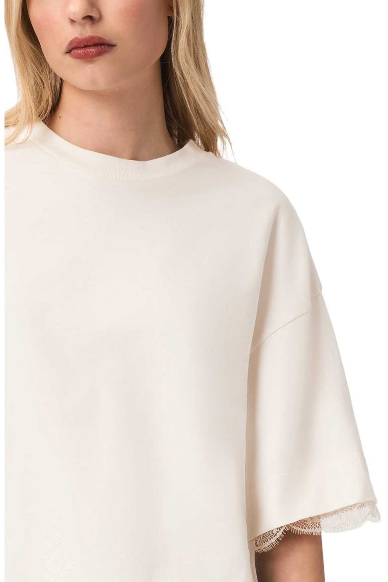 Nia Lace Trim T-Shirt, Alternate, color, ARCTIC WHITE