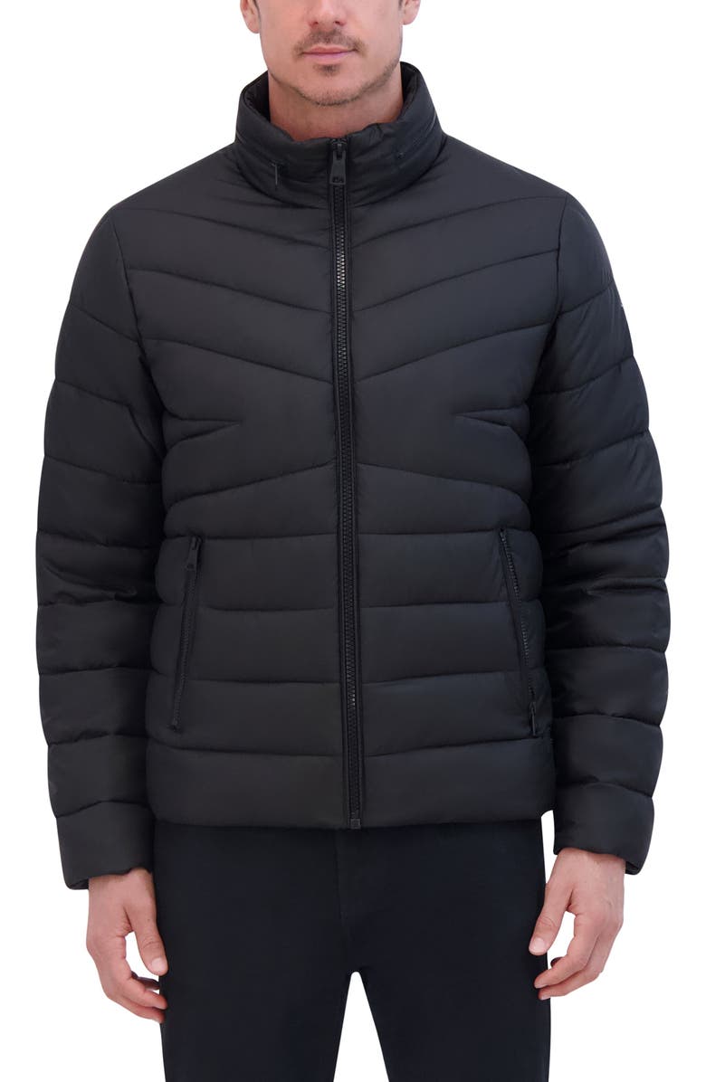 Kenneth Cole Quilted Puffer, Alternate, color, Black