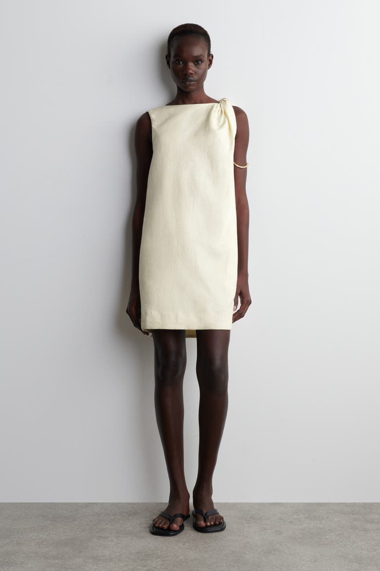 butter yellow linen mini dress Maren Sleeveless Linen Mini Dress - Yellow