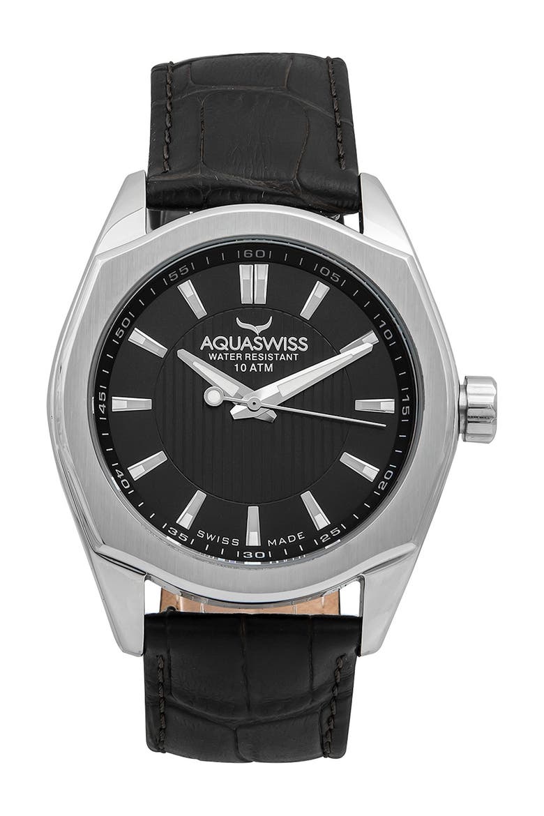 Unisex Classic IV Leather Strap Watch, 50mm, Main, color, BLACK