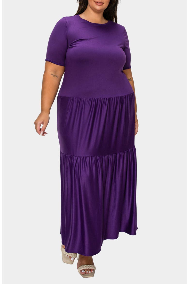 Jourdan Tiered Maxi Dress, Main, color, EGGPLANT