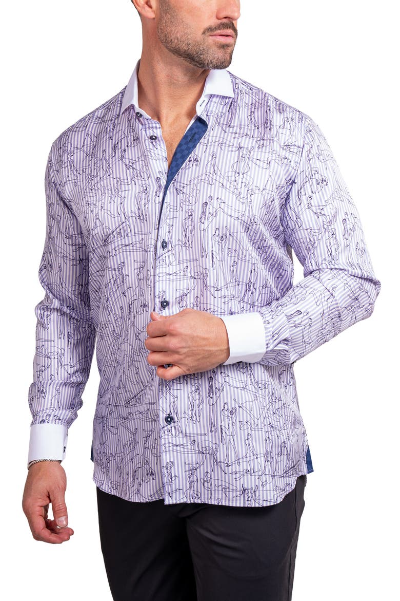 Einstein Ascension 0203 Contemporary Fit Button-Up Shirt, Alternate, color, WHITE