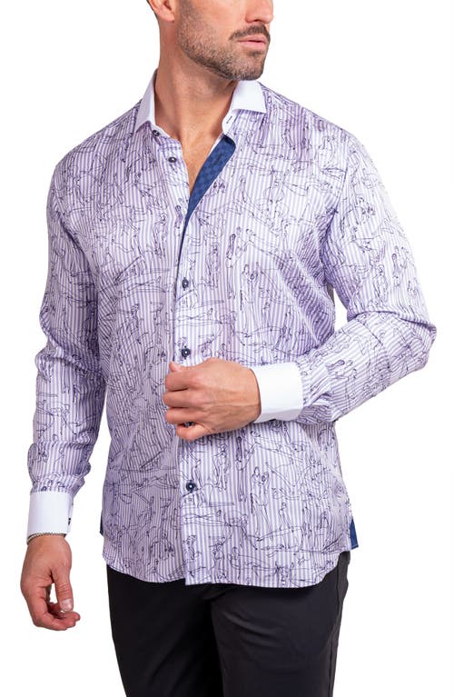 Maceoo Einstein Ascension 0203 Contemporary Fit Button-up Shirt In Purple