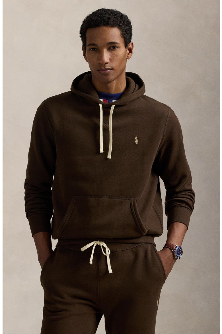 Cotton Blend Fleece Hoodie, Alternate, color, NUTMEG BROWN