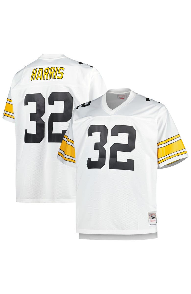 Mitchell & Ness Men's Mitchell & Ness Franco Harris White Pittsburgh Steelers Big & Tall 1976 Retired Player Replica Jersey, Main, color, White