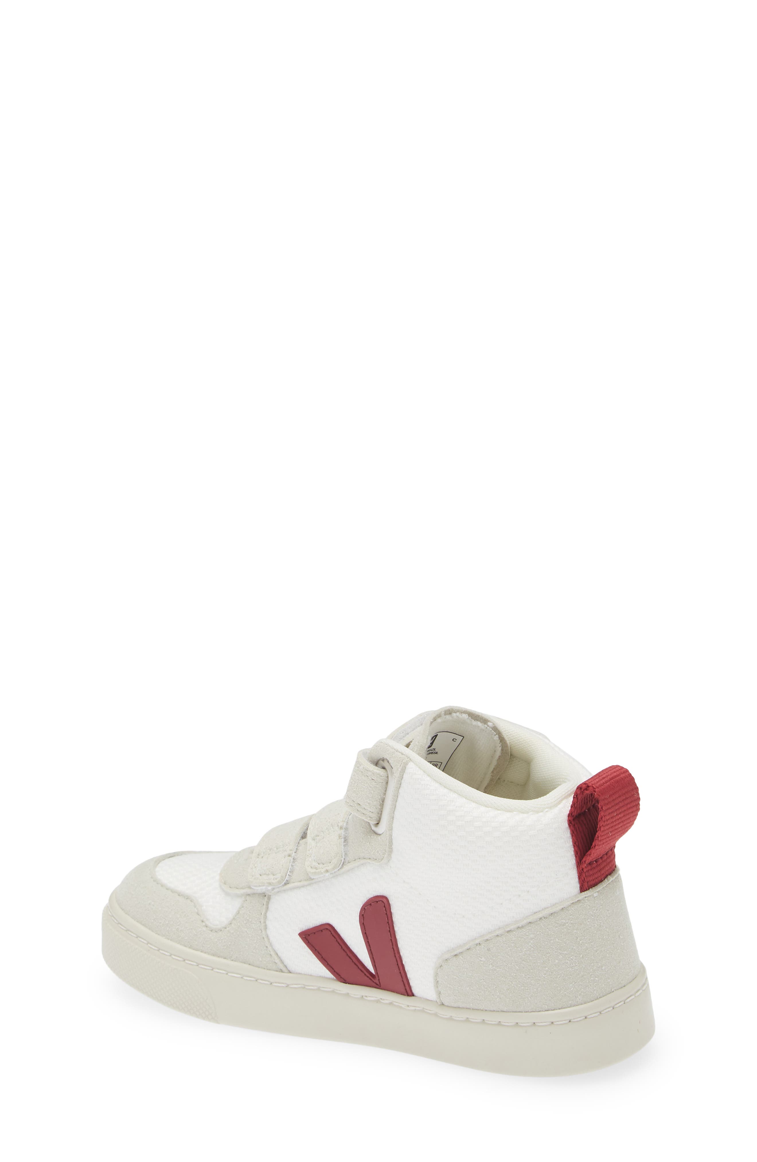 Veja Kids' Small V-10 Mid Sneaker, Alternate, color, White Marsala