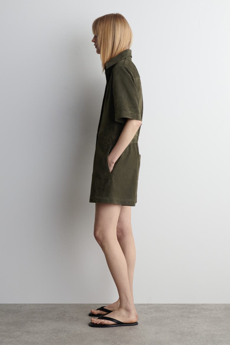 Suede Romper, Alternate, color, KHAKI
