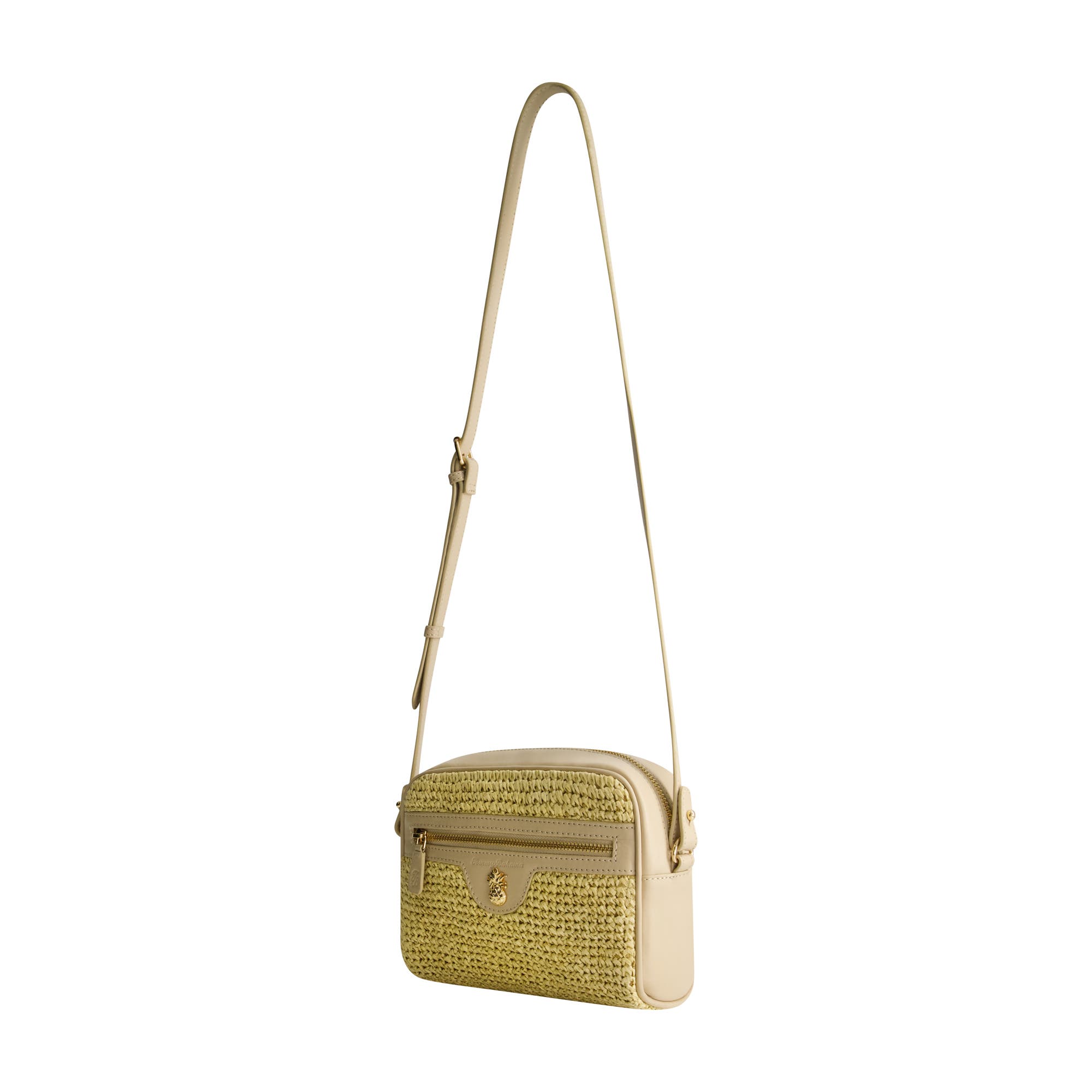 Tommy Bahama Soft Straw Camera Bag, Alternate, color, Tan