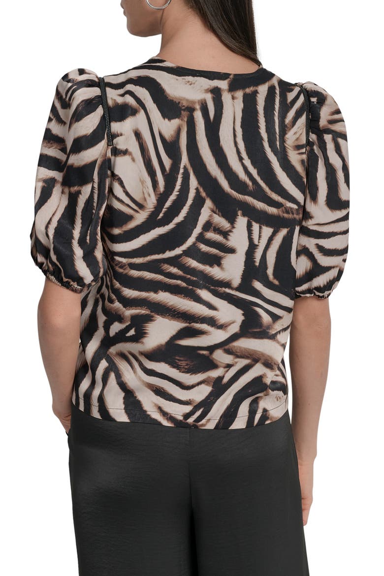 Zebra Print Cold Shoulder Top, Alternate, color, BLURRED ZEBRA