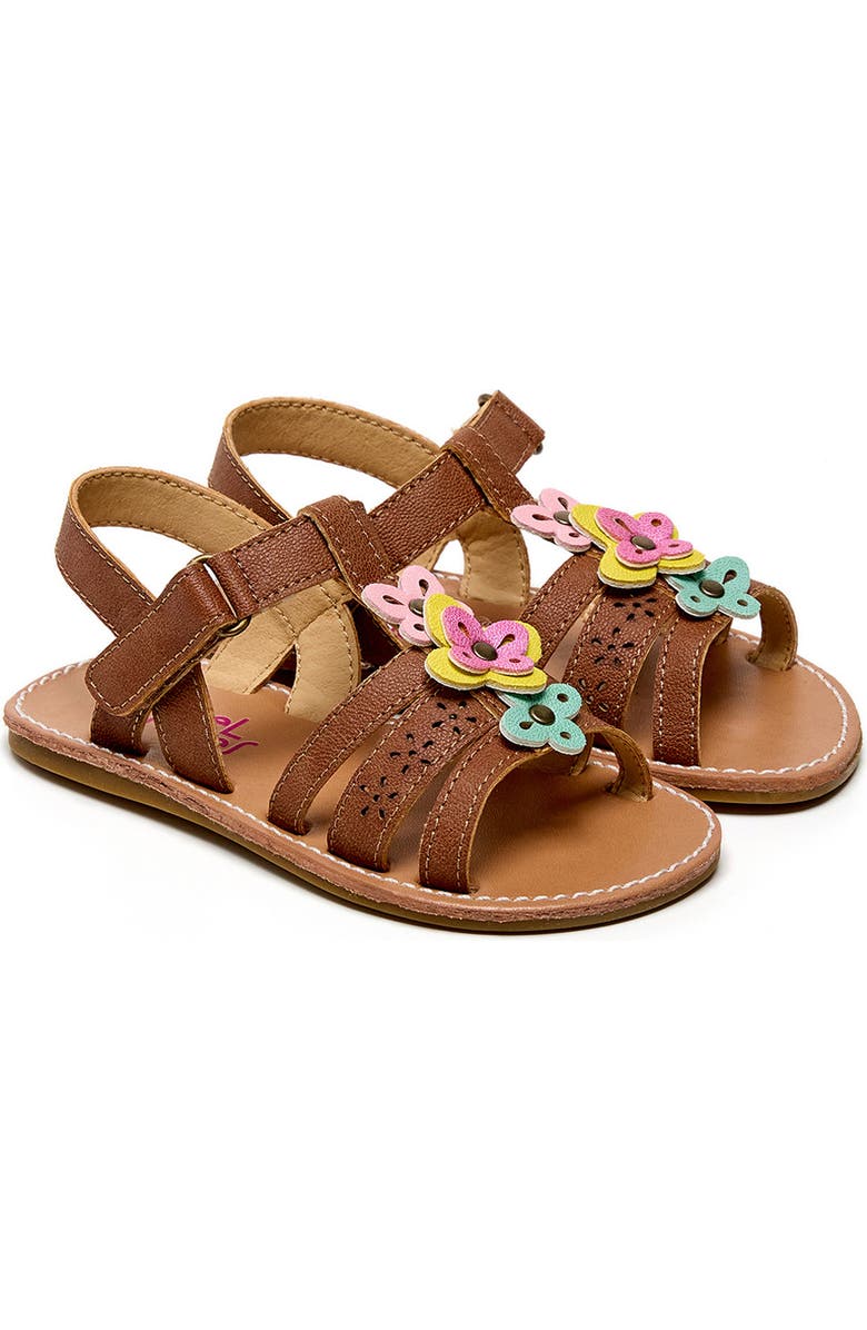 RACHEL SHOES Kids' Flower Sandal, Main, color, Brown/ Multi