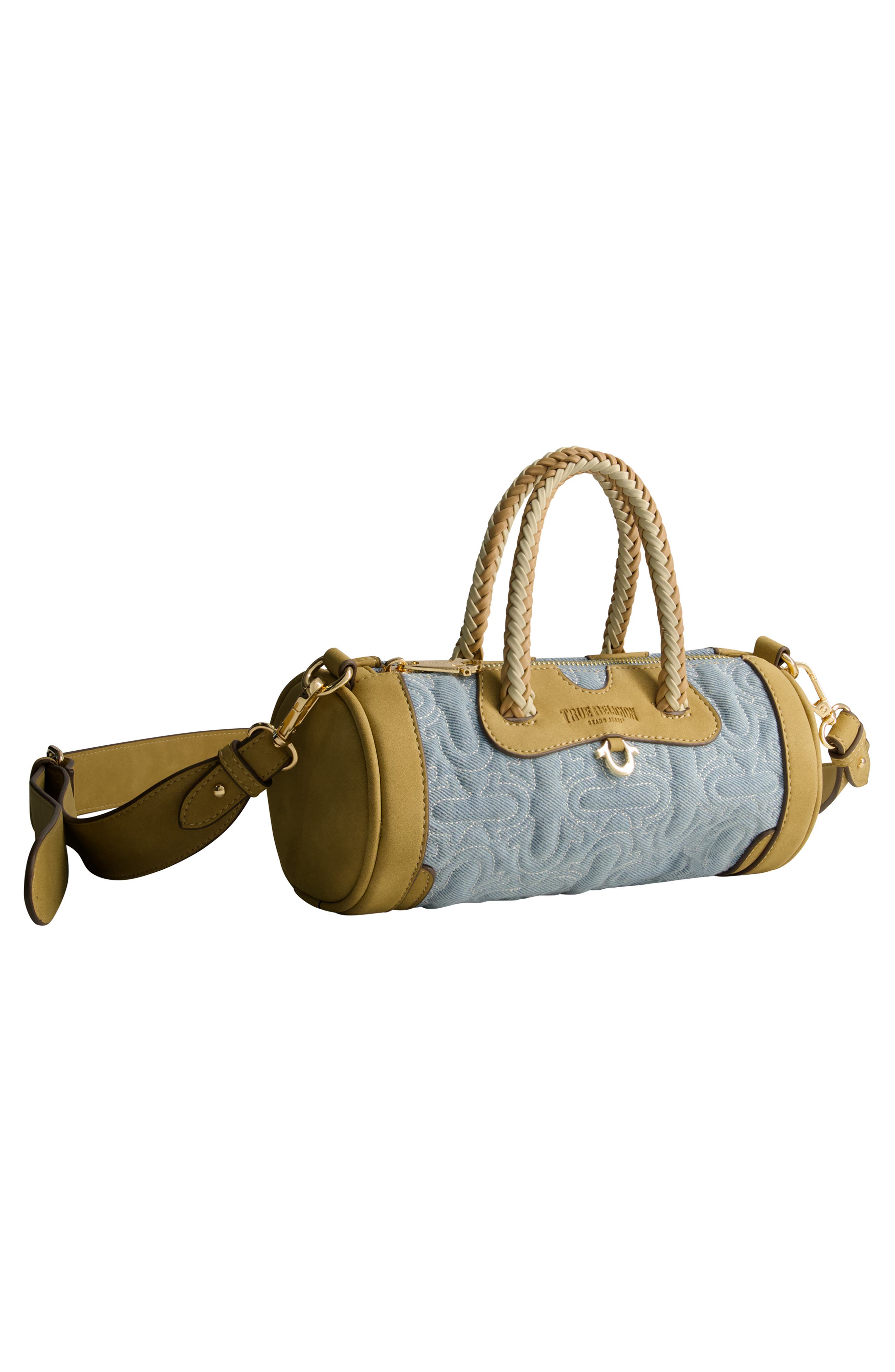 Quilted Horseshoe Mini Duffel Crossbody Bag, Alternate, color, DENIM