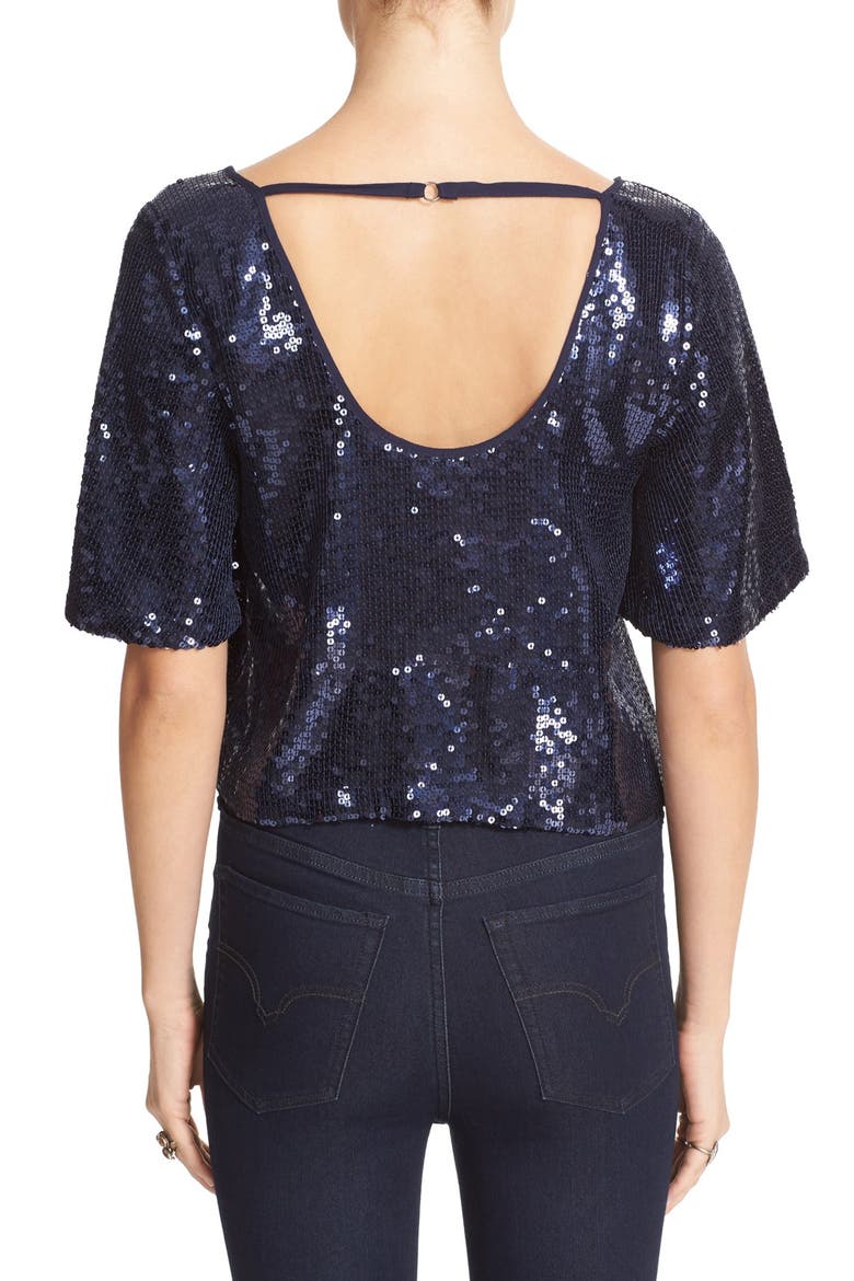 Night Fever Sequin Tee, Alternate, color, NAVY