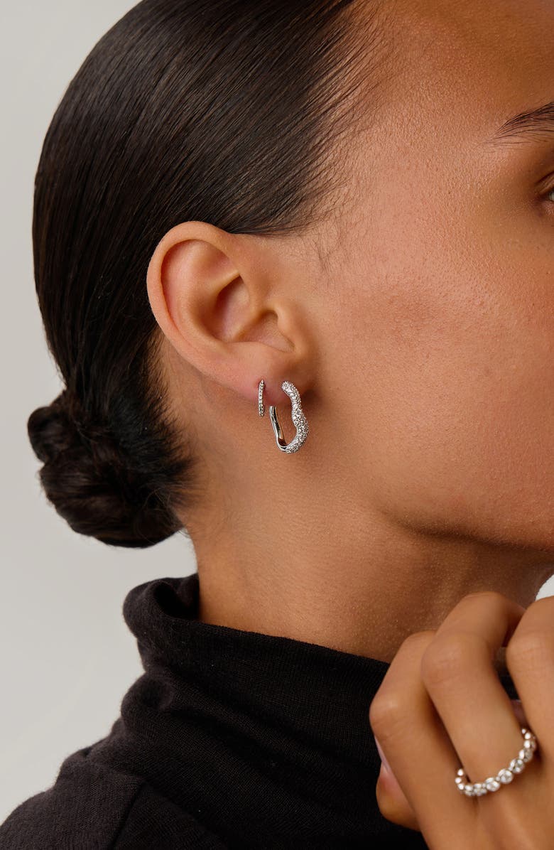 Missoma Small Molten Snow Huggie Hoop Earrings, Alternate, color, Silver