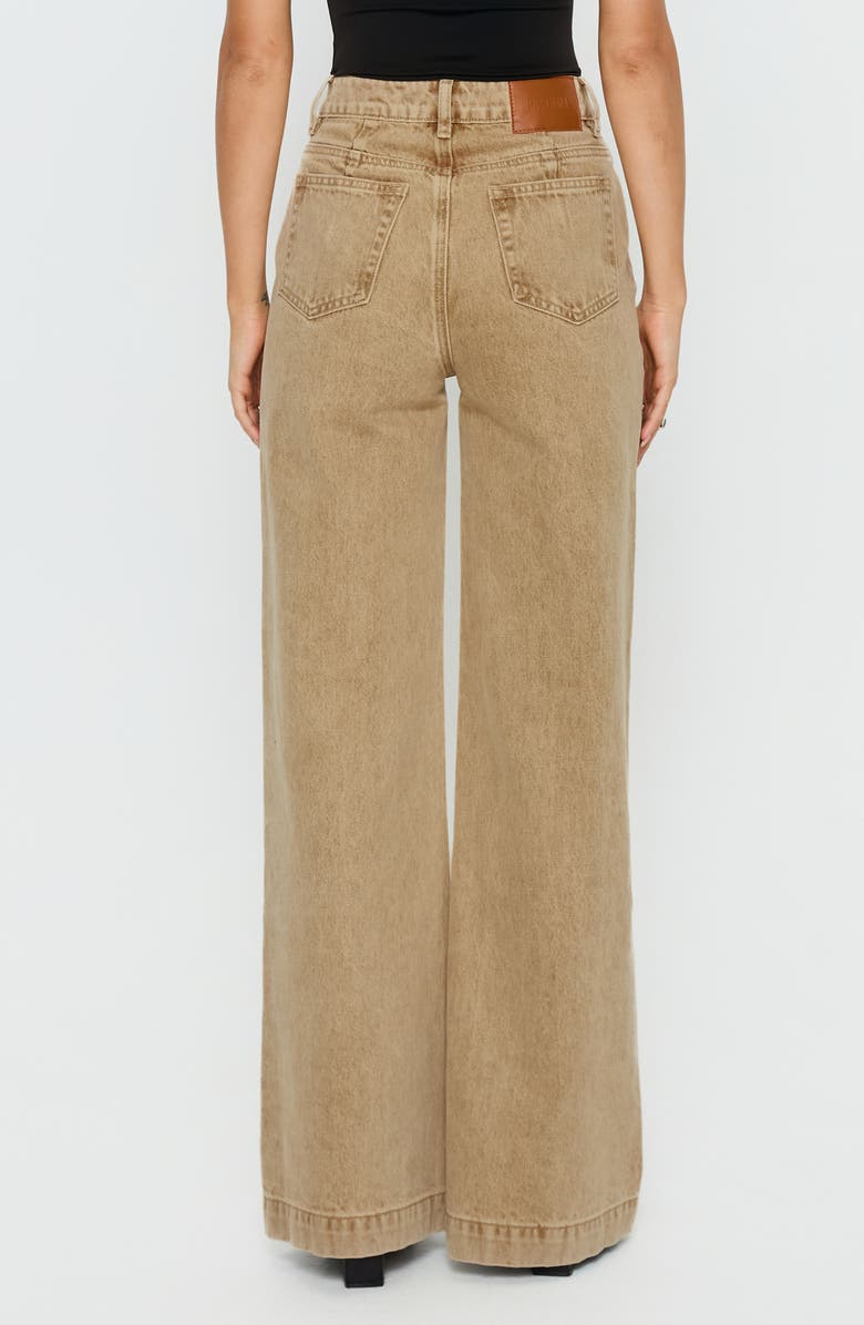 Princess Polly Goldie High Waist Wide Leg Jeans, Alternate, color, Tan
