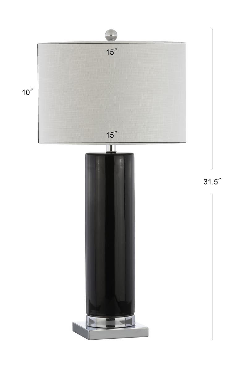 JONATHAN Y Dallas 31.5" Ceramic LED Table Lamp, Alternate, color, Black/Chrome