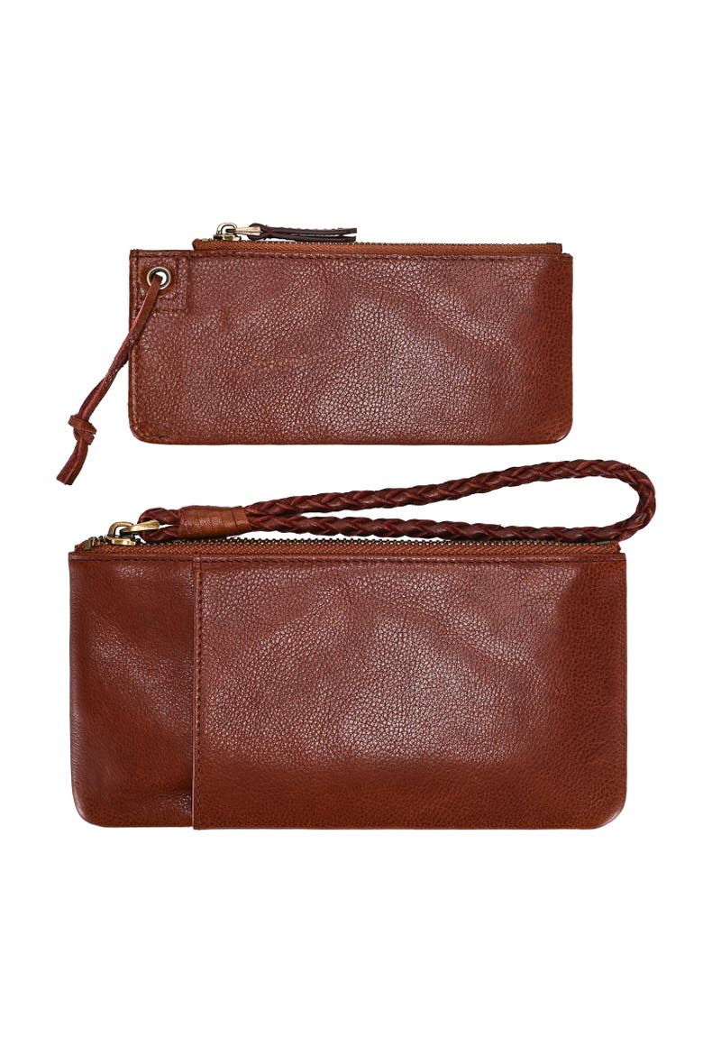 Marigold Genuine Leather Modular RFID Zip Wallet, Alternate, color, Brown