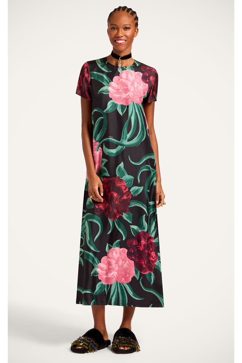 Swing Dress, Main, color, Peony Black