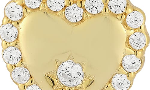 Glaze Jewelry Cubic Zirconia Heart Drop Huggie Hoop Earrings In Gold