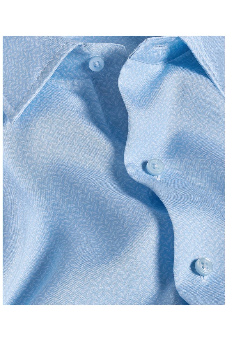 Micro Floral Print Short Sleeve Shirt, Alternate, color, SKY/ WHITE