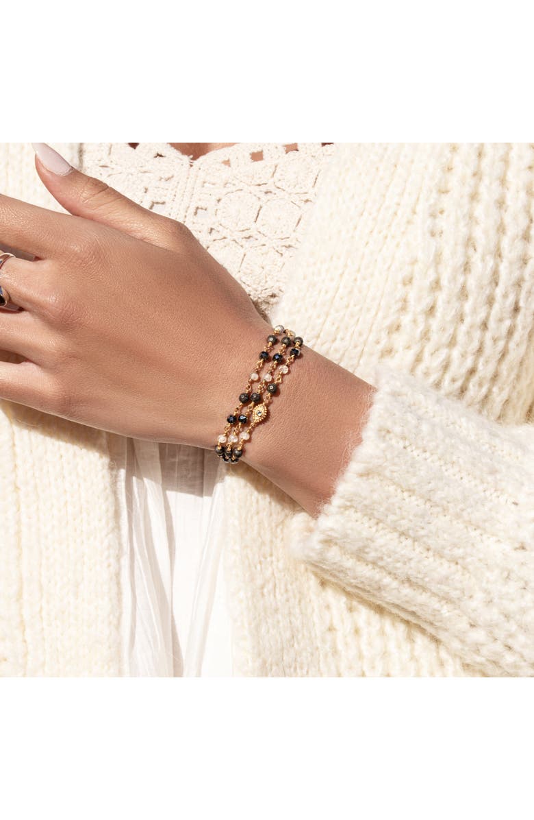 Karma and Luck Energetic Spirit - Hematite Pyrite Labradorite Triple Protection Wrap, Alternate, color, Dark Grey/Grey/Gold