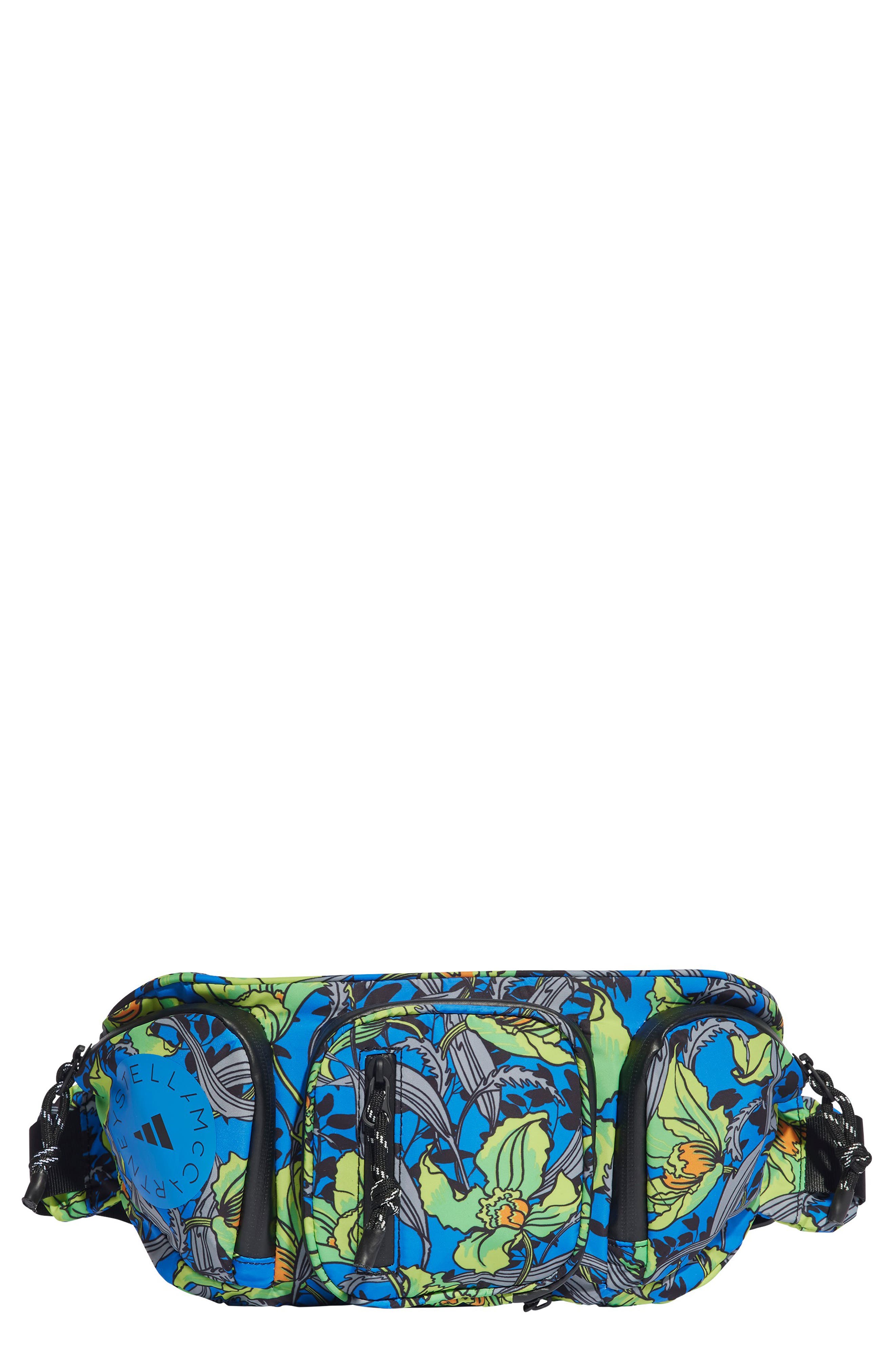 adidas by Stella McCartney Print Recycled Polyester Belt Bag, Main, color, 