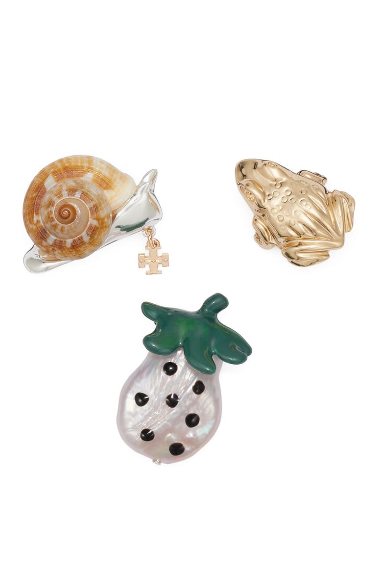 Tory Burch Curiosity 3-Piece Pin Set, Alternate, color, Multi