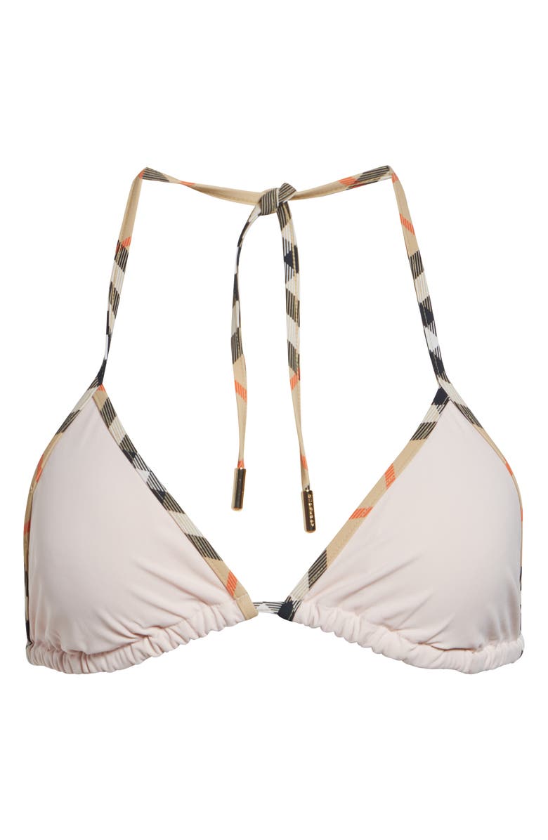 Burberry Mata Check Trim Sting Bikini Top, Alternate, color, Bouquet