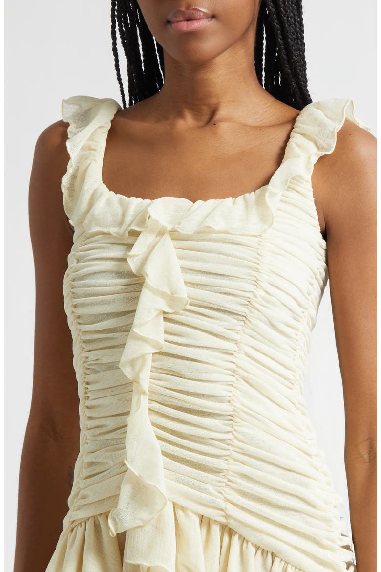 Gemma Tierred Ruffle Chiffon Minidress, Alternate, color, ECRU